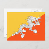 Carte Postale Drapeau national du Bhoutan (Devant / Derrière)