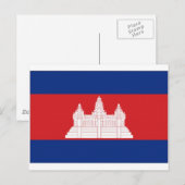 Carte Postale Drapeau national du Cambodge (Devant / Derrière)