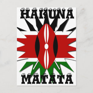 Carte Postale Drapeau national du Kenya Personnaliser noire roug