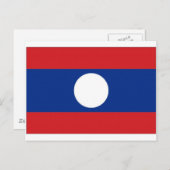 Carte Postale Drapeau national du Laos (Devant / Derrière)