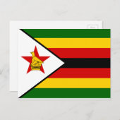 Carte Postale Drapeau national du monde du Zimbabwe (Devant / Derrière)