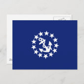 Carte Postale Drapeau Nautique Américain Décor bleu marine (Devant / Derrière)