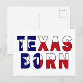 Carte Postale Drapeau né au Texas (Devant / Derrière)