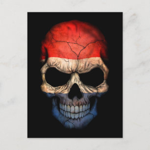 Carte Postale Drapeau néerlandais sur noir