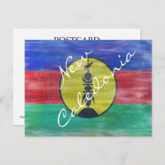 Carte Postale Drapeau néo-calédonien en détresse (Devant / Derrière)