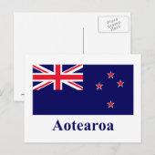 Carte Postale Drapeau néo-zélandais avec nom en maori (Devant / Derrière)