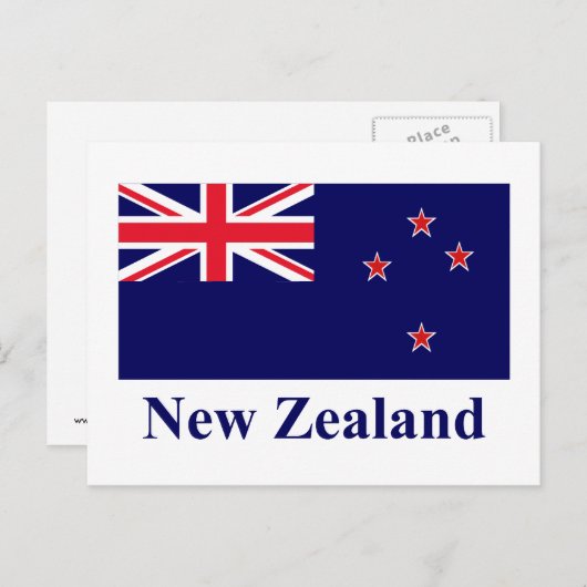 Carte Postale Drapeau néo-zélandais portant le nom (Devant / Derrière)