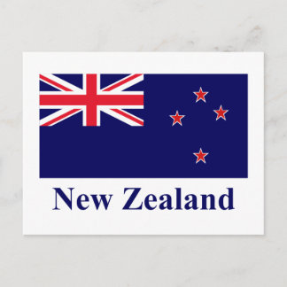 Carte Postale Drapeau néo-zélandais portant le nom