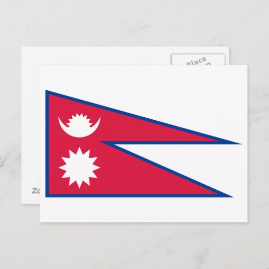 Carte Postale Drapeau népalais (Devant / Derrière)
