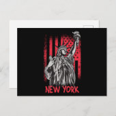 Carte Postale Drapeau New York NY Statue de Liberty USA Amérique (Devant / Derrière)