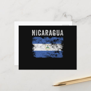 Carte Postale Drapeau Nicaragua Vintage - Drapeau Nicaragua