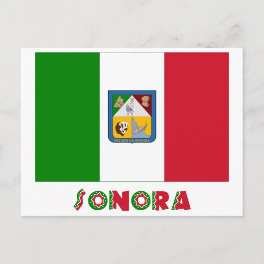 Carte Postale Drapeau non officiel de Sonora (Devant)
