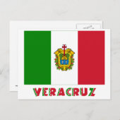 Carte Postale Drapeau non officiel de Veracruz (Devant / Derrière)