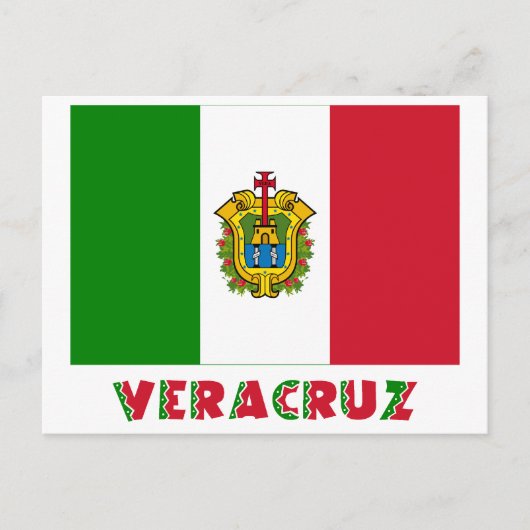 Carte Postale Drapeau non officiel de Veracruz (Devant)