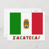 Carte Postale Drapeau non officiel de Zacatecas (Devant / Derrière)