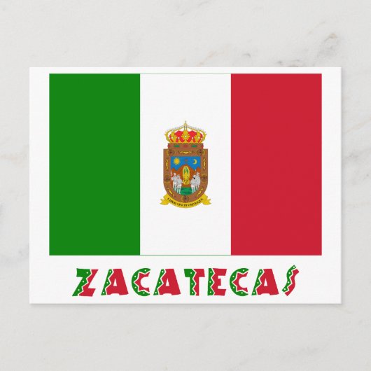 Carte Postale Drapeau non officiel de Zacatecas (Devant)