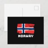 Carte Postale Drapeau norvégien (Devant / Derrière)