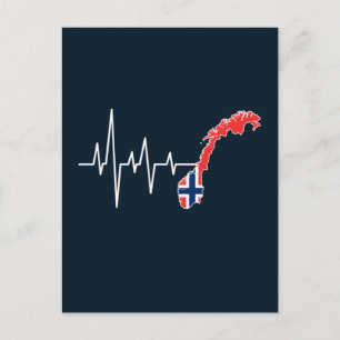Carte Postale Drapeau norvégien Drapeau Norvège Norge Battement 