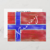 Carte Postale Drapeau norvégien en détresse (Devant / Derrière)
