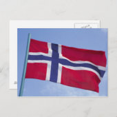 Carte Postale Drapeau norvégien RF) (Devant / Derrière)