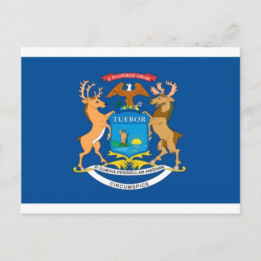 Carte Postale Drapeau officiel de l'État du Michigan (Devant)