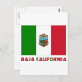 Carte Postale Drapeau officieux de la Basse Californie (Devant / Derrière)