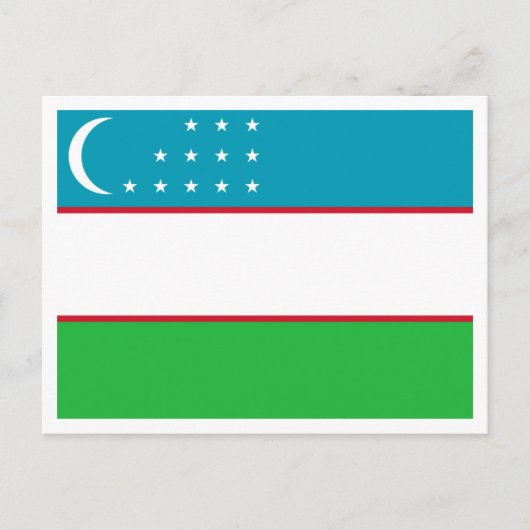 Carte Postale Drapeau ouzbek, Drapeau ouzbek (Devant)