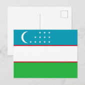 Carte postale Drapeau Ouzbékistan (Devant / Derrière)