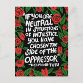 Carte Postale Drapeau Palestine de Desmond Tutu (Devant)