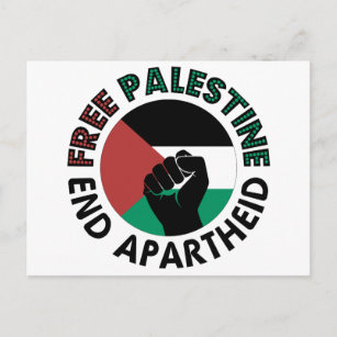 Carte Postale Drapeau Palestine de l'apartheid
