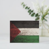 Carte Postale Drapeau palestinien sur le vieux grain de bois (Debout devant)