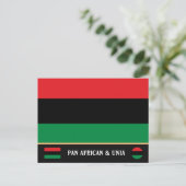 Carte Postale Drapeau panafricain et symbole de l'UNIA / support (Debout devant)