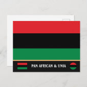 Carte Postale Drapeau panafricain et symbole de l'UNIA / support (Devant / Derrière)