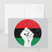 Carte Postale Drapeau panafricain, histoire des Noirs afro-améri (Devant / Derrière)