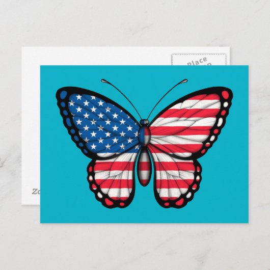 Carte Postale Drapeau papillon américain (Devant / Derrière)