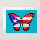 Carte Postale Drapeau papillon Porto Rico (Devant / Derrière)