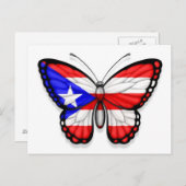 Carte Postale Drapeau papillon Porto Rico (Devant / Derrière)