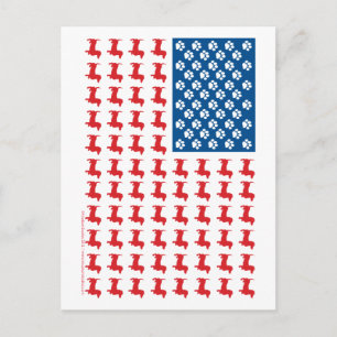 Carte Postale Drapeau patriotique Dachshund USA