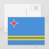 Carte Postale Drapeau patriotique d'Aruba (Devant / Derrière)