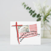 Carte Postale Drapeau patriotique et croix (Debout devant)