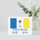 Carte Postale Drapeau Penang avec nom (Debout devant)