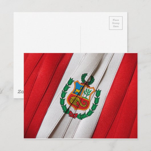 Carte Postale Drapeau PÉRUVIEN (Devant / Derrière)