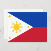 Carte Postale Drapeau philippin des Philippines (Devant / Derrière)