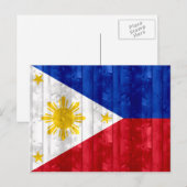 Carte Postale Drapeau philippin en bois (Devant / Derrière)