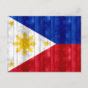 Carte Postale Drapeau philippin en bois