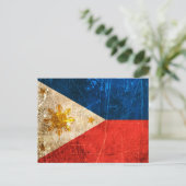 Carte Postale Drapeau philippin Vintage rayé et usé (Debout devant)