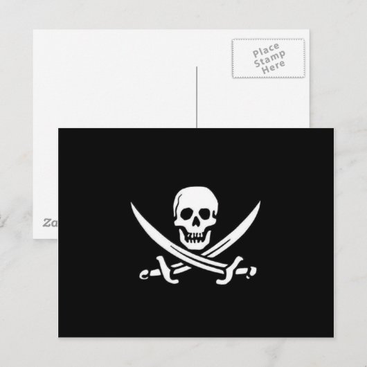 Carte Postale Drapeau pirate (Devant / Derrière)