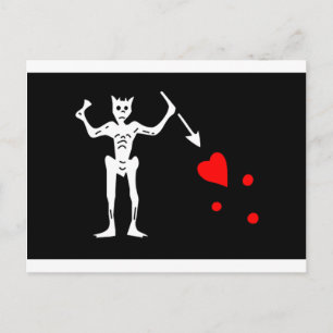 Carte Postale Drapeau Pirate Barbe Noire Edward Enseigner