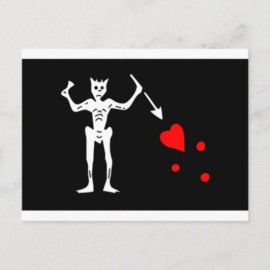 Carte Postale Drapeau Pirate Barbe Noire Edward Enseigner (Devant)