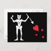 Carte Postale Drapeau pirate de Barbe Noire (Devant / Derrière)